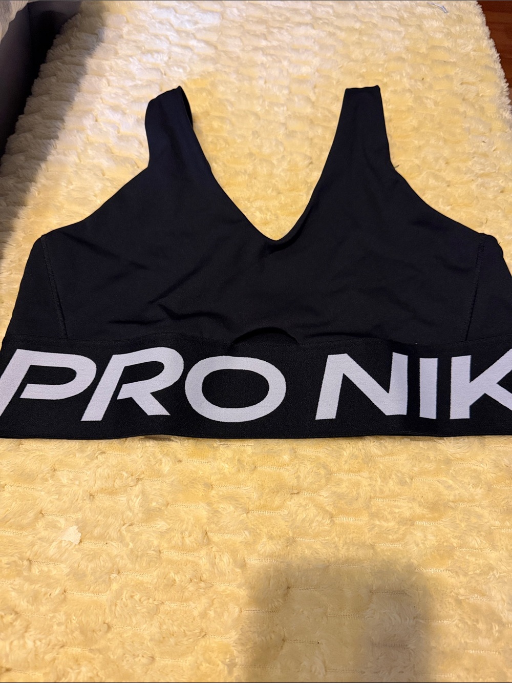 Nike Black Sports Bra with White Logo Band